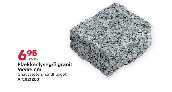 Byggmax Flækker lysegrå granit 9x9x5 cm tilbud