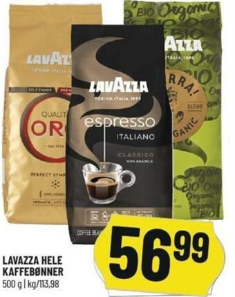 Løvbjerg Lavazza Hele Kaffebønner 500g tilbud