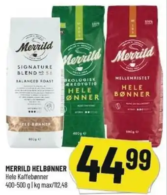 Løvbjerg Merrild HeleBønner 400-500g tilbud