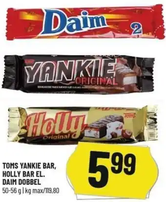 Løvbjerg Toms Yankie Bar,Holly Bar El. Daim Dobbel 50-56g tilbud