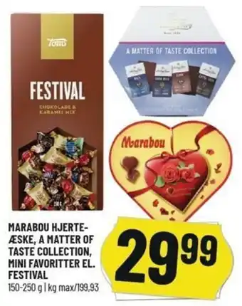 Løvbjerg Marabou Hjerteæske, A Matter Of Taste Collection, Mini Favoritter El. Festival 150-250g tilbud