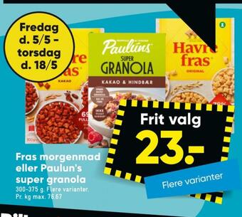 Bilka Pauluns granola tilbud