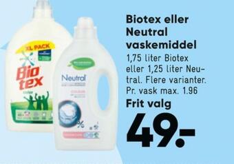 Bilka Biotex vaskemiddel-flydende tilbud