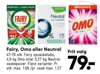 Bilka Fairy maskinopvask-tabs tilbud