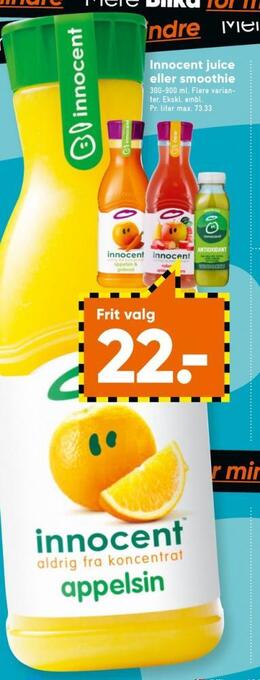 Bilka Innocent appelsinjuice tilbud