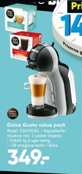 Bilka Nescafe dolce gusto kaffemaskine tilbud