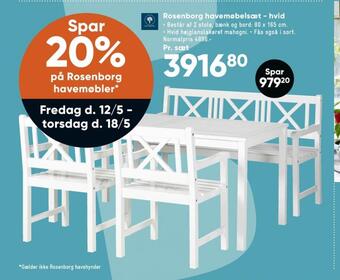 Bilka Rosenborg havemøbelsæt tilbud