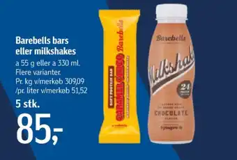 Føtex Barebells milkshake chocolate tilbud