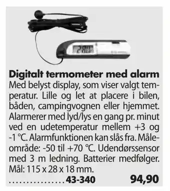 Digitalt termometer med alarm