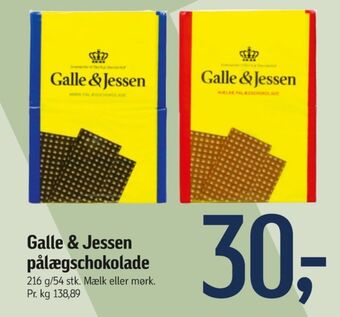 Føtex Galle & jessen pålægschokolade mælk tilbud
