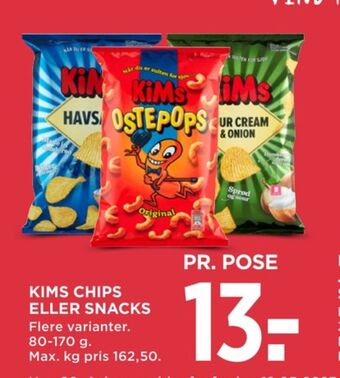 MENY Kims chips tilbud