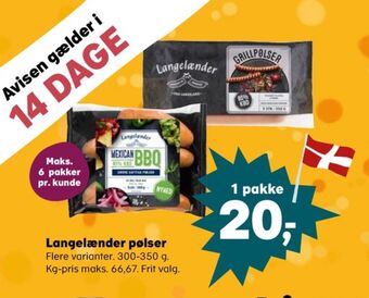 Kvickly Langelænder grillpølser tilbud