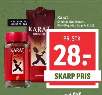 SPAR Karat instant kaffe tilbud