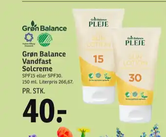 Grøn balance solbeskyttelse