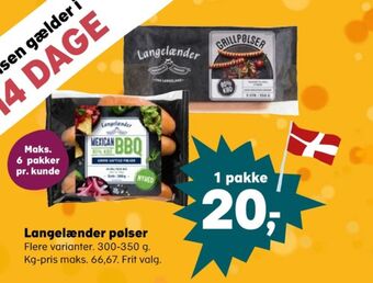 SuperBrugsen Langelænder grillpølser tilbud
