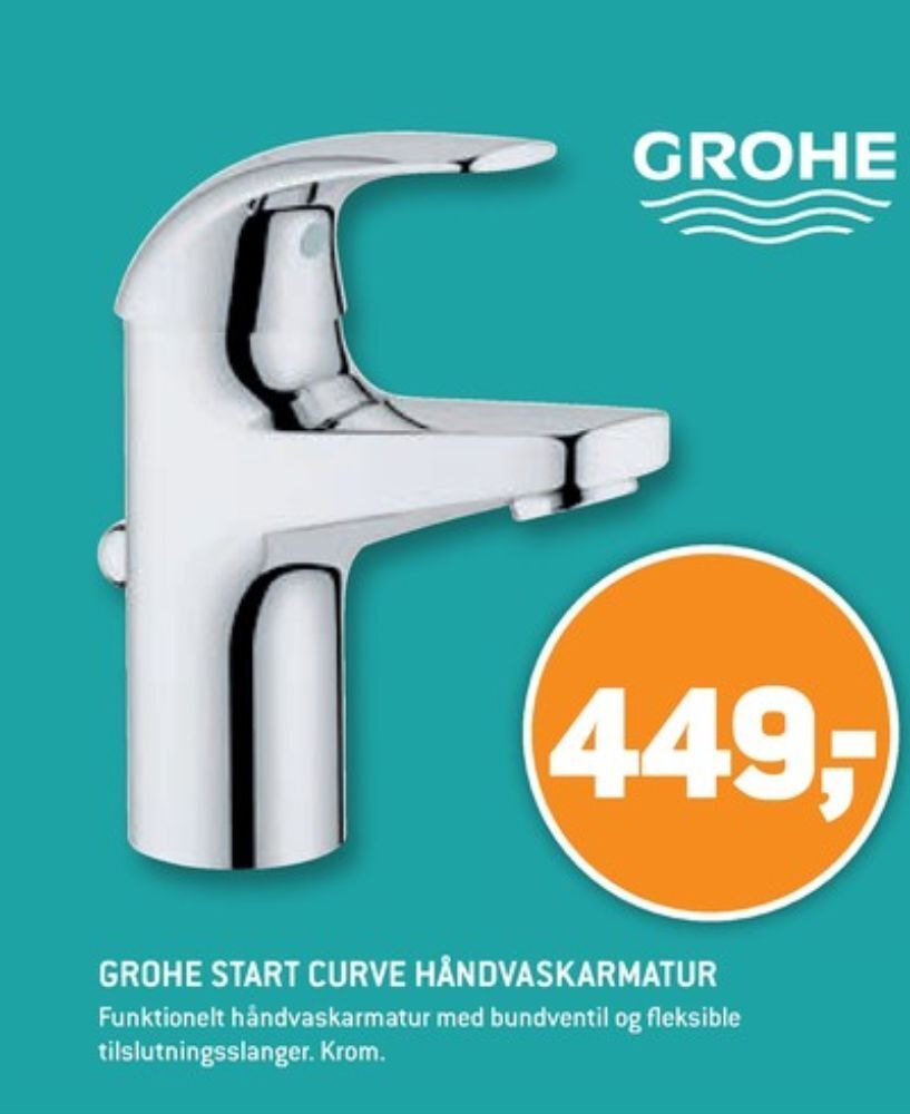 Grohe håndvaskarmatur tilbud hos XLBYG