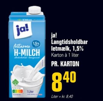Otto Duborg Ja! letmælk langtidsholdbar 1,5% tilbud