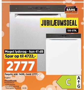 Power Whirlpool opvaskemaskine tilbud