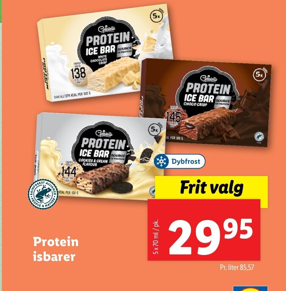 Lidl Protein isbarer tilbud