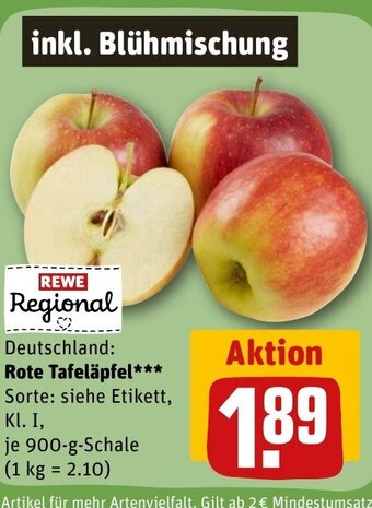 REWE Deutschland: Rote Tafeläpfel tilbud