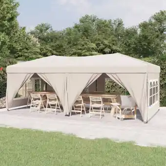 Bolig Center Foldbart festtelt med sidevægge 3x6 m cremefarvet tilbud