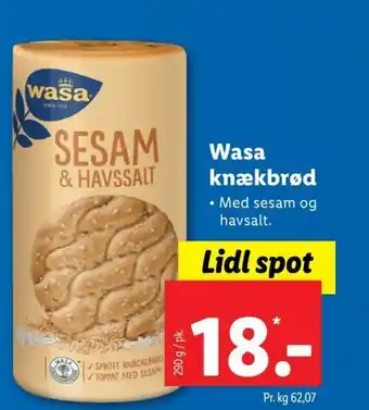 Lidl Wasa knækbrød • Med sesam og havsalt. tilbud
