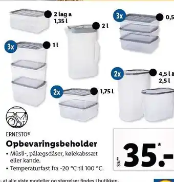 Lidl Ernesto opbevaringsbeholder tilbud