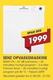 Punkt1 Senz opvaskemaskine tilbud