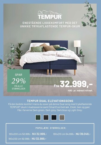 Drømmeland Tempur dual elevationsseng tilbud