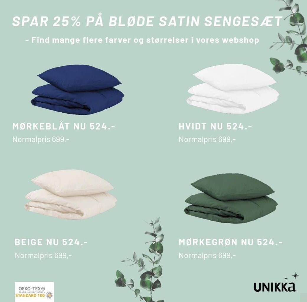 Drømmeland Bløde satin sængesæt tilbud