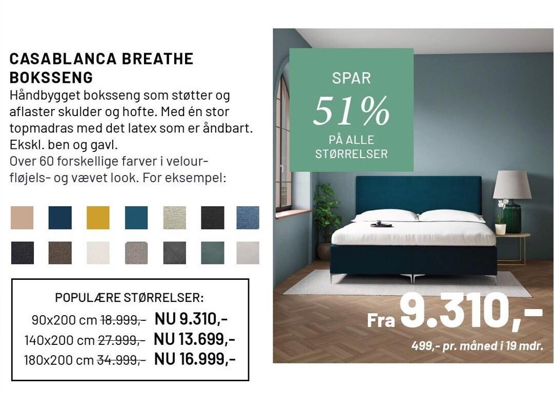 Drømmeland Casablanca breathe boksseng tilbud
