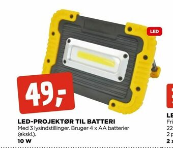 jem & fix Led-projektør til batteri tilbud