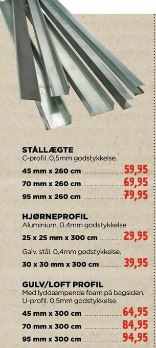 jem & fix Gulv/loft profil tilbud