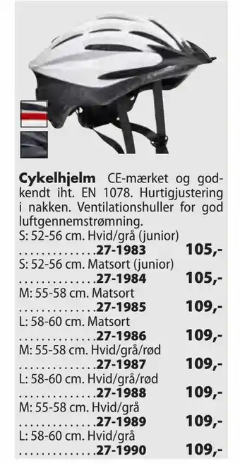 Biltema Cykelhjelm tilbud