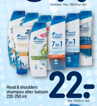 REMA 1000 Head&shoulders shampoo tilbud
