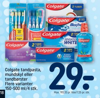 REMA 1000 Colgate tandpasta tilbud