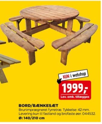 jem & fix Ukendt bord/bænkesæt tilbud