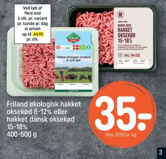 REMA 1000 Friland økologi hakket oksekød tilbud