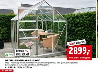 jem & fix Halls drivhus tilbud