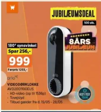 Power Arlo dørklokke tilbud