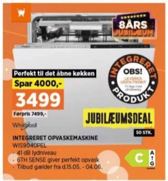 Power Whirlpool opvaskemaskine tilbud