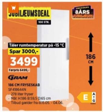 Power Gram fryseskab tilbud