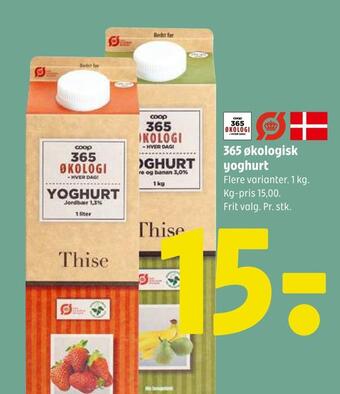 Coop 365 365 økologisk yoghurt tilbud