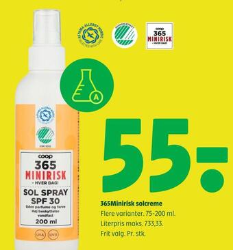 Coop 365 365minirisk solcreme tilbud