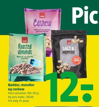 Coop 365 Nødder, mandler og cashew tilbud