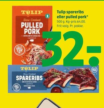 Coop 365 Tulip spareribs eller pulled pork tilbud