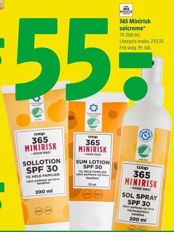 Coop 365 365 minirisk solcreme tilbud