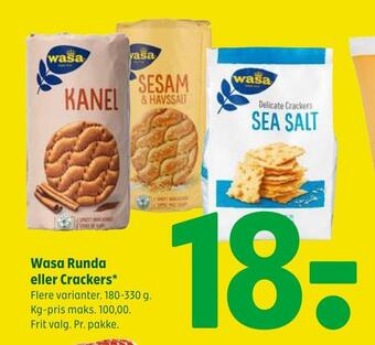 Coop 365 Wasa runda eller crackers tilbud