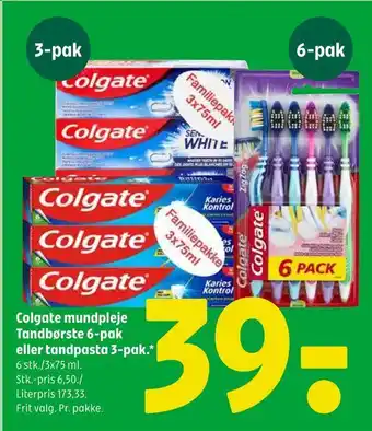 Coop 365 Colgate mundpleje tandbørste 6-pak eller tandpasta 3-pak tilbud