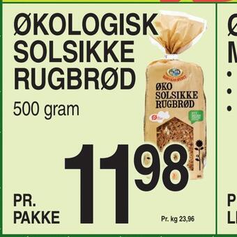 ABC Lavpris Økologisk solsikke rugbrød tilbud